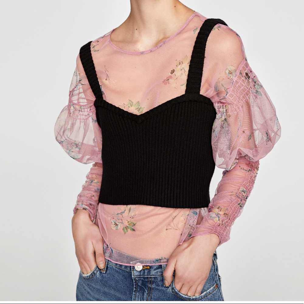 Zara sheer blouse